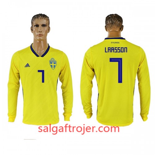 Sverige Fodboldtrøjer Larsson 7 Hjemmebanesæt VM 2018 Langærmet Sverige Fodboldtrøjer Larsson 7 Hjemmebanesæt VM 2018 Langærmet